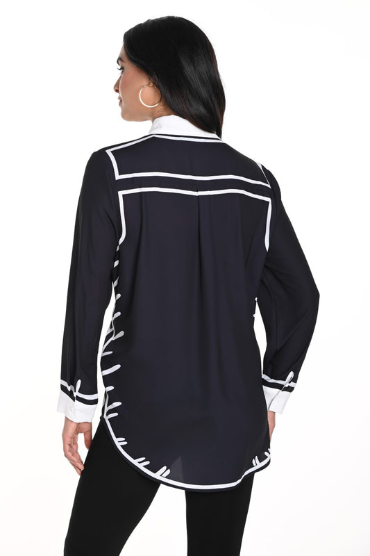 Frank Lyman Bluse 243455U Schwarz/Off-White