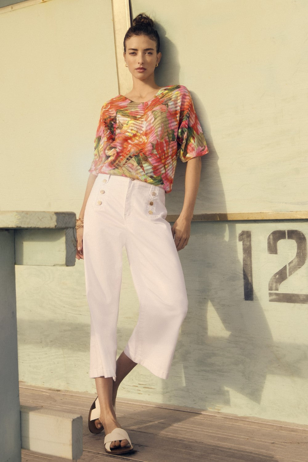 Frank Lyman Top 251520 Fuchsia/Green