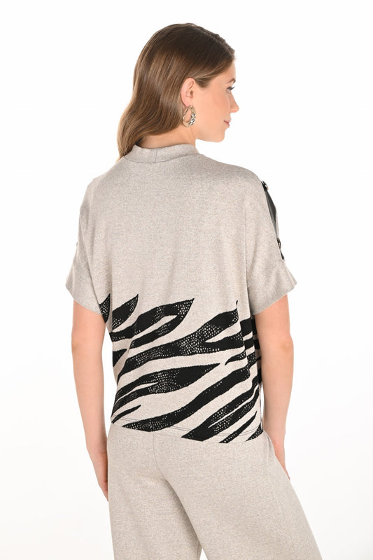 Frank Lyman Top 253338 Beige/Black