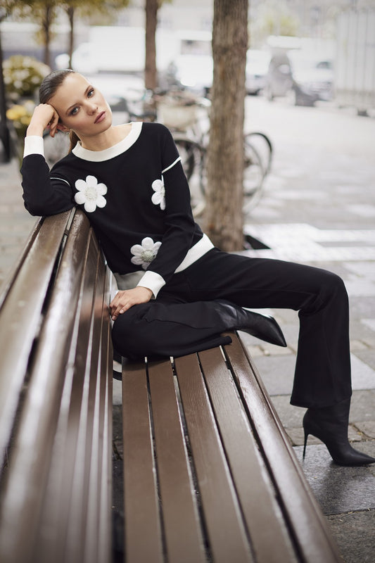 Frank Lyman Sweater 254912 Black/Off-White