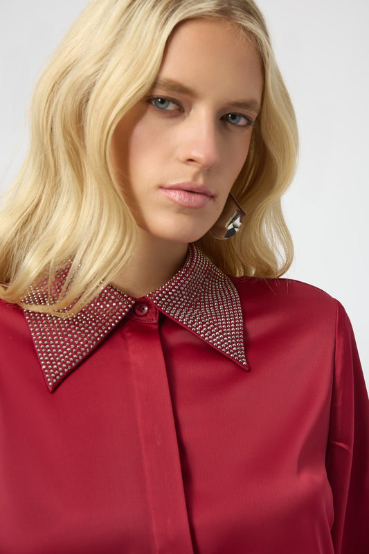 Joseph Ribkoff Blouse 254926-CHR Deep Cherry