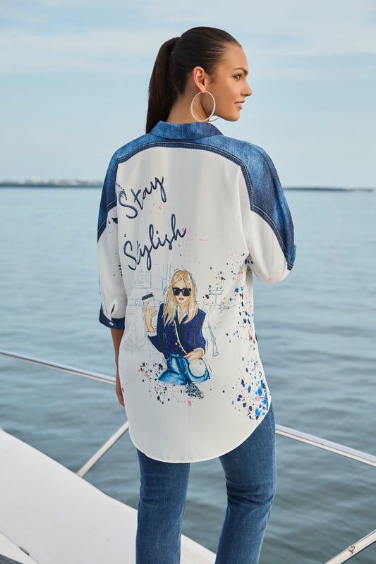 Frank Lyman Bluse 256740U Off-White/Multi