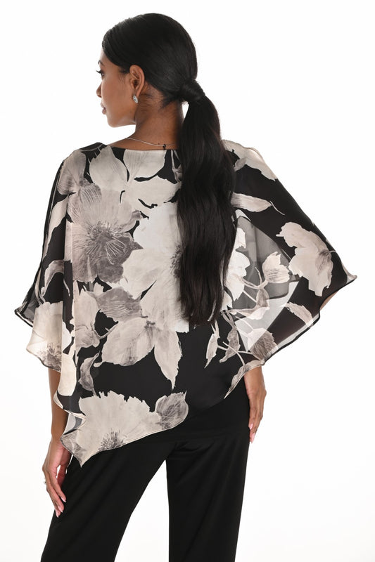 Lyman Bluse 259343 Schwarz/Beige