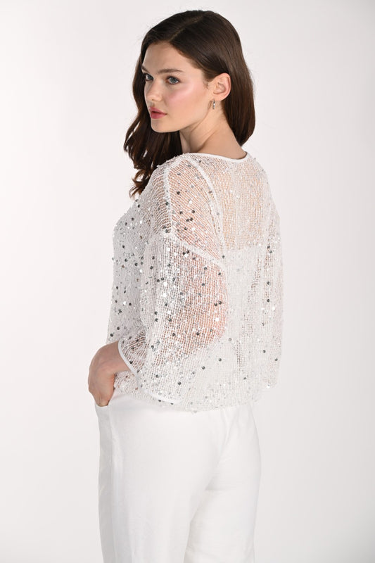 Haut Frank Lyman 261116 Blanc cassé/Argent