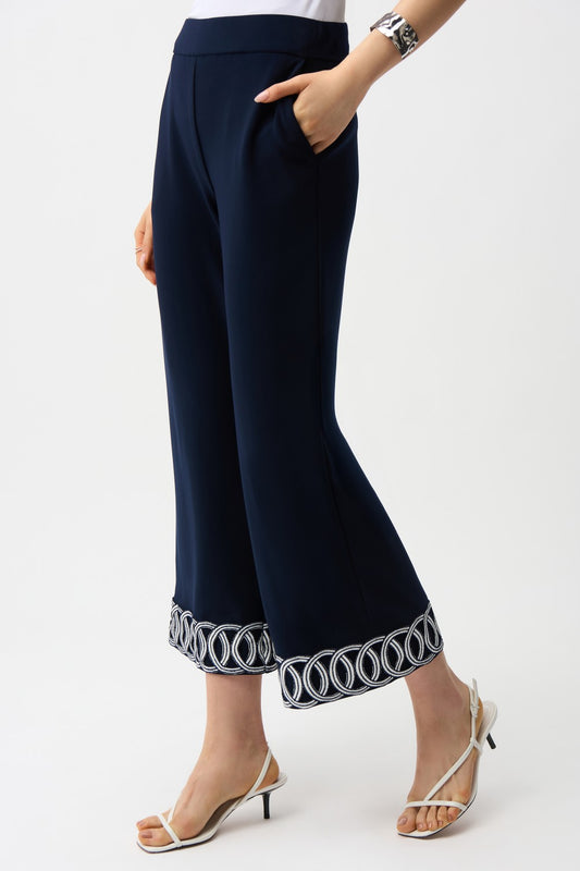 Joseph Ribkoff Pant 261246 Midnight Blue/Vanilla