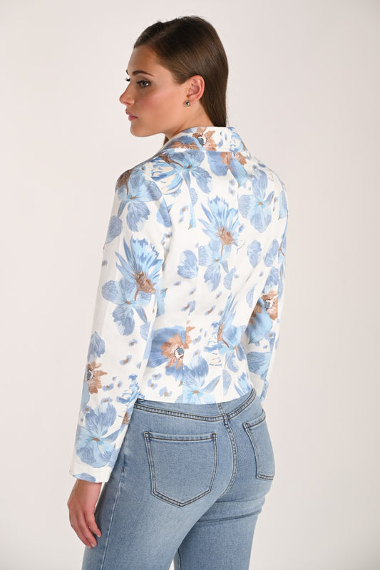 Frank Lyman Jacket 261618 Ivory/Blue