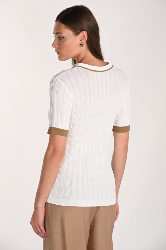 Frank Lyman Top 261638 Off White/Taupe
