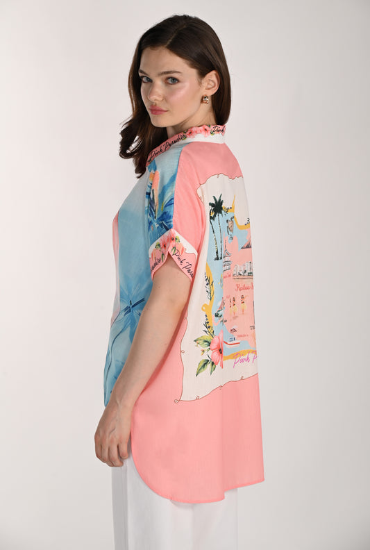 Frank Lyman Blouse 261662 Blue/Pink