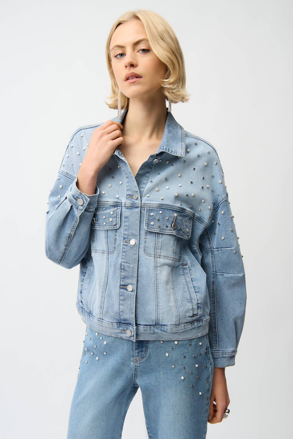 Joseph Ribkoff Denim Jacket 261946 Light-Blue – Belle Mia Boutique
