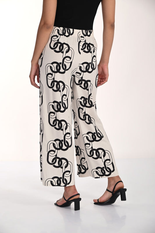 Frank Lyman Hose 266212 Off-White/Schwarz