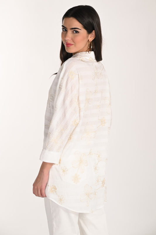 Frank Lyman blouse 266315 Off-White/Gold