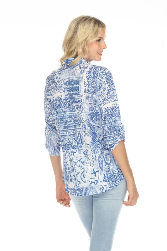 New Label Top 88780 Blue/White
