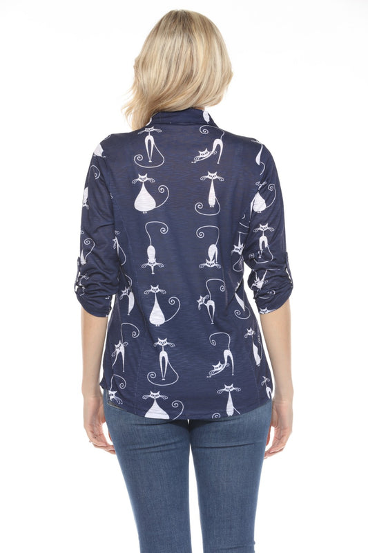 New Label Blouse 89045-AS Navy