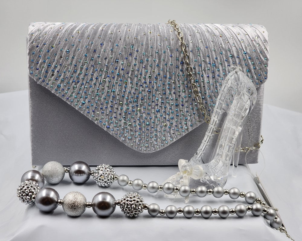 BM-Kreationen Abendkupplung B102-SLVR Silber