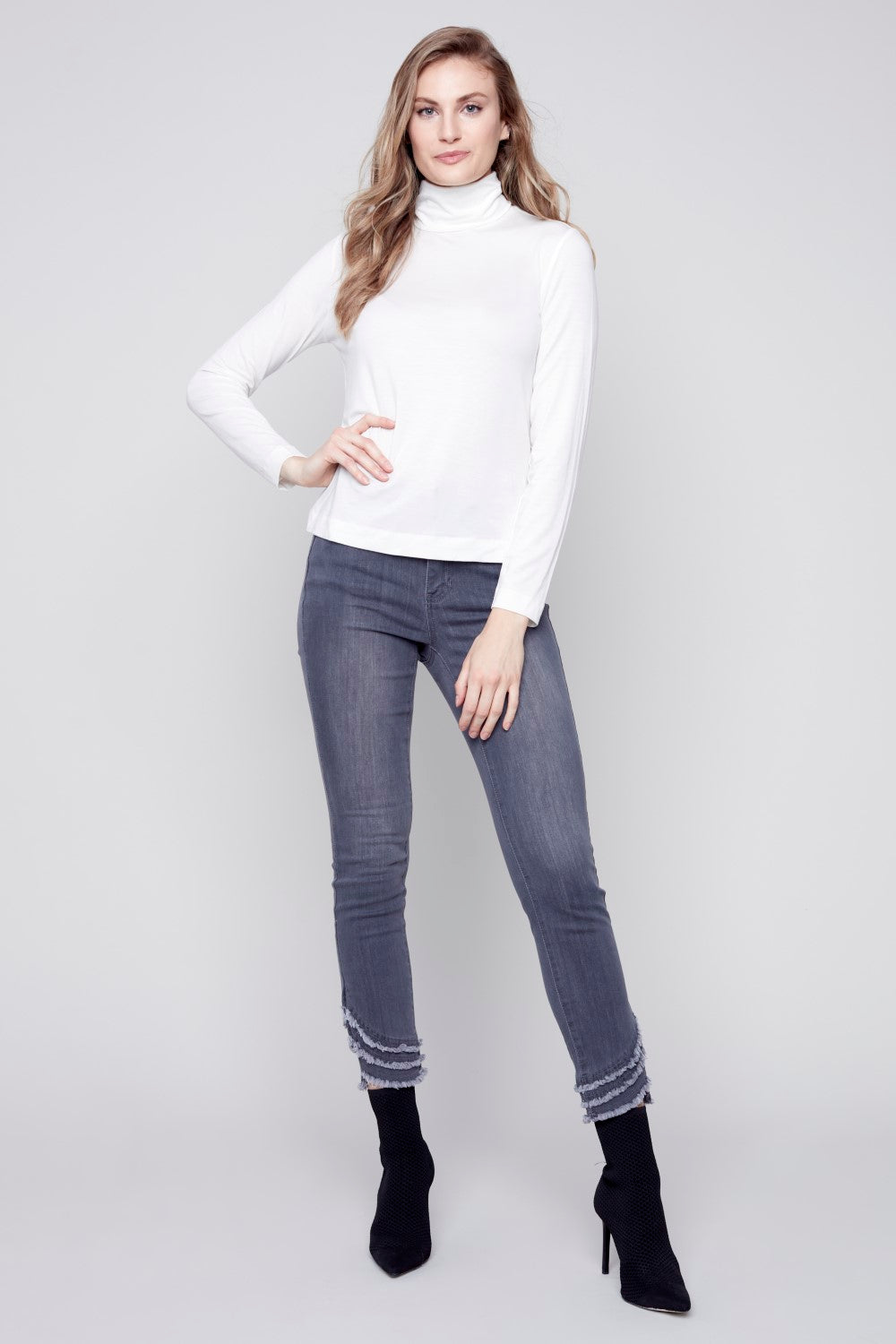 Charlie B Top C1348pk-Crm Cream