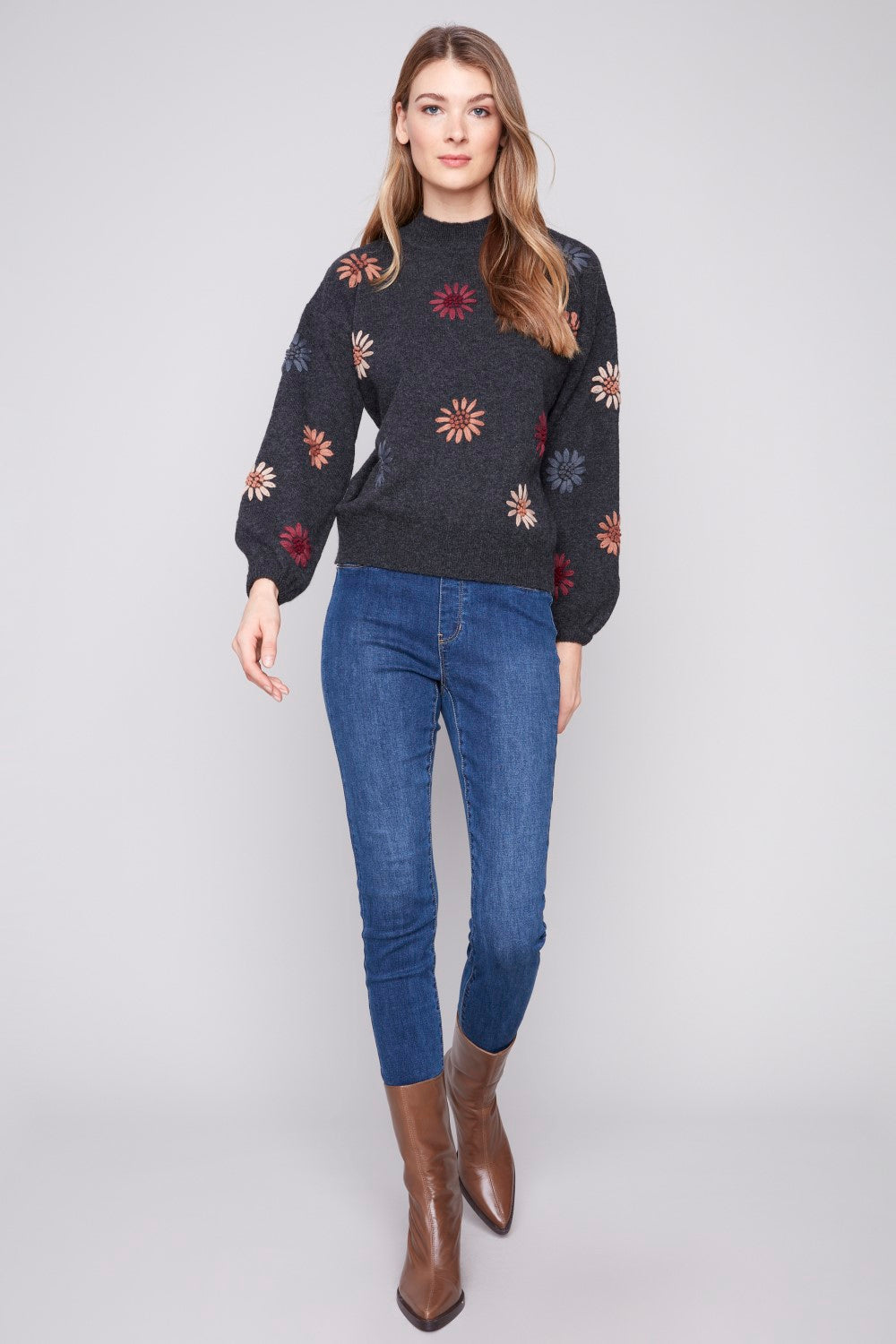 Suéter Charlie B C2689E-433C-030 H-Charcoal