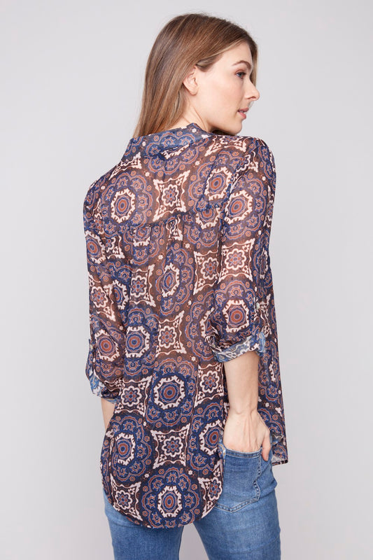 Charlie B Blouse C4308PR-335C-P926 Medallion