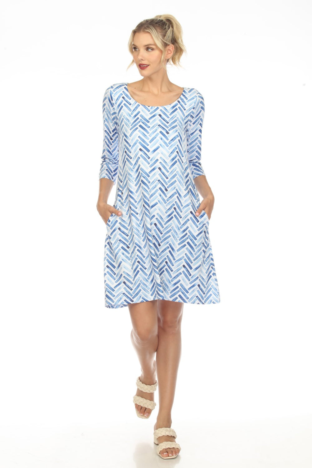 Tango Mango Dress D9100L-5723 Blue/White