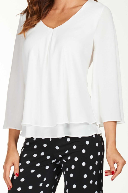 Frank Lyman Top Style 176335-W White Belle Mia Boutique