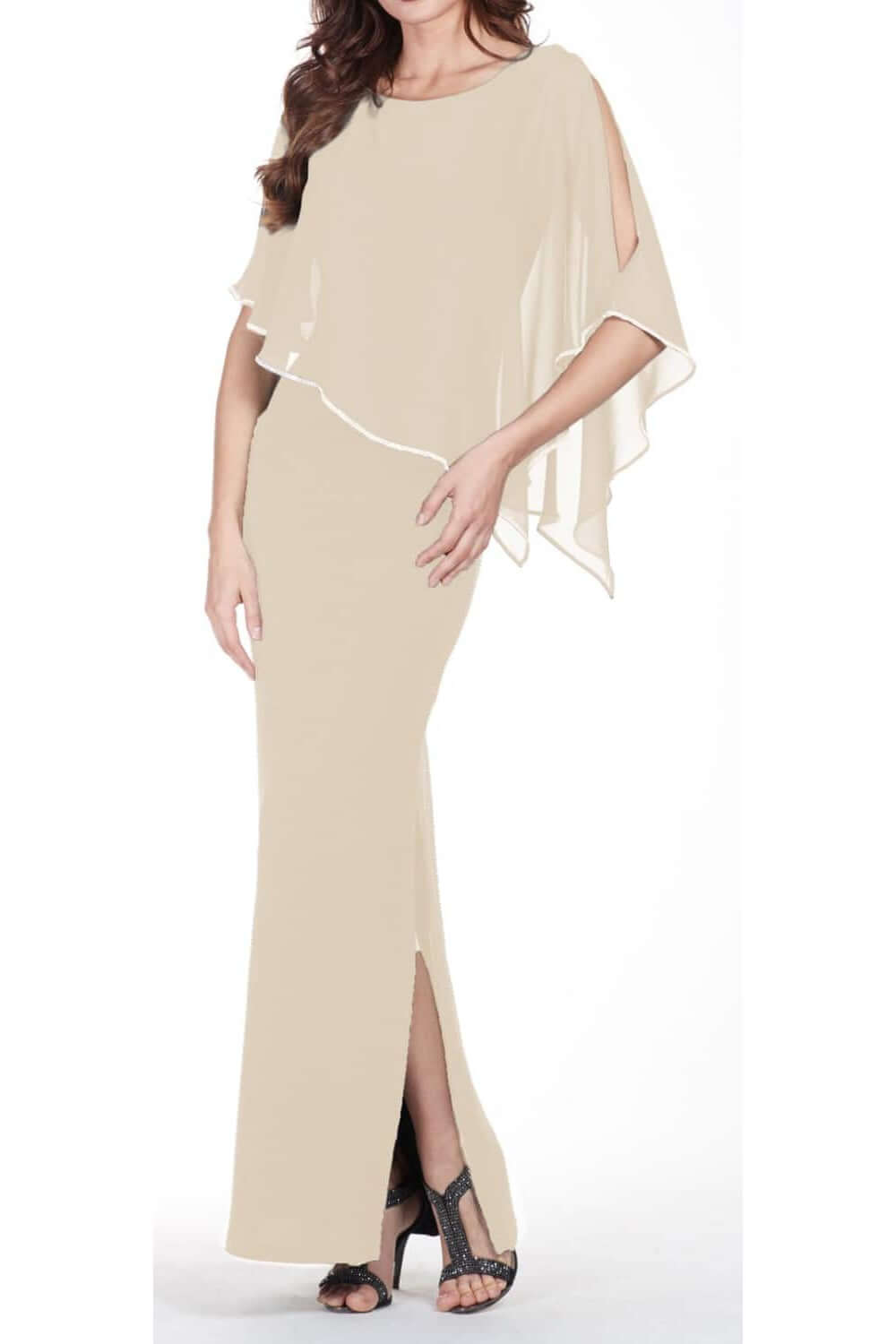 Frank Lyman Dress Style 179257-BS Beige/Silver Belle Mia Boutique