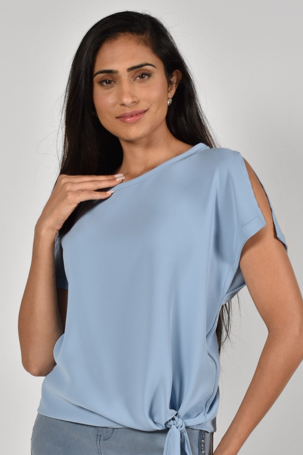 Frank Lyman Top Style 181224-MB Misty-Blue Belle Mia Boutique