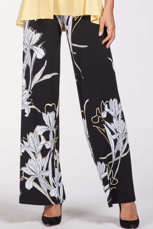 Frank Lyman Pant Style 186261 Black/Yellow/White from BelleMiaBoutique.com