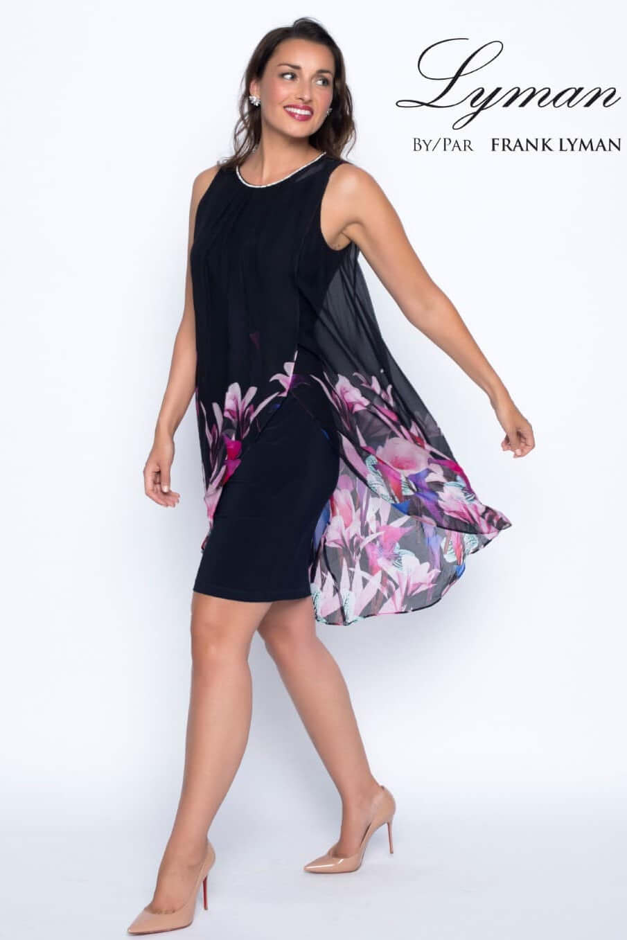 Frank Lyman Dress Style 198306 Navy/Multi Belle Mia Boutique