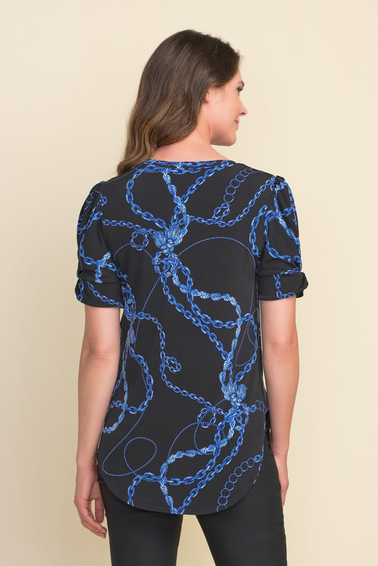 Joseph Ribkoff Top 212061 Black/Multi Belle Mia Boutique