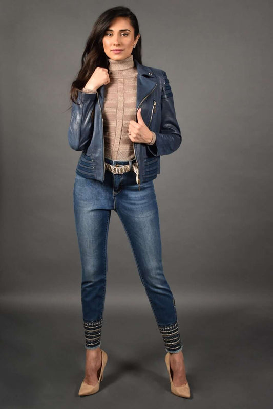 Frank Lyman Pant 213121U Dark-Blue Belle Mia Boutique