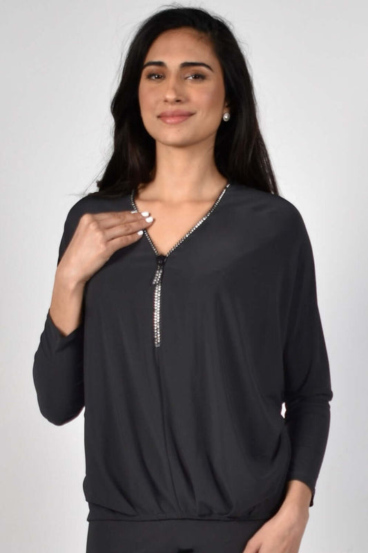 Frank Lyman Top 214004 Black Belle Mia Boutique