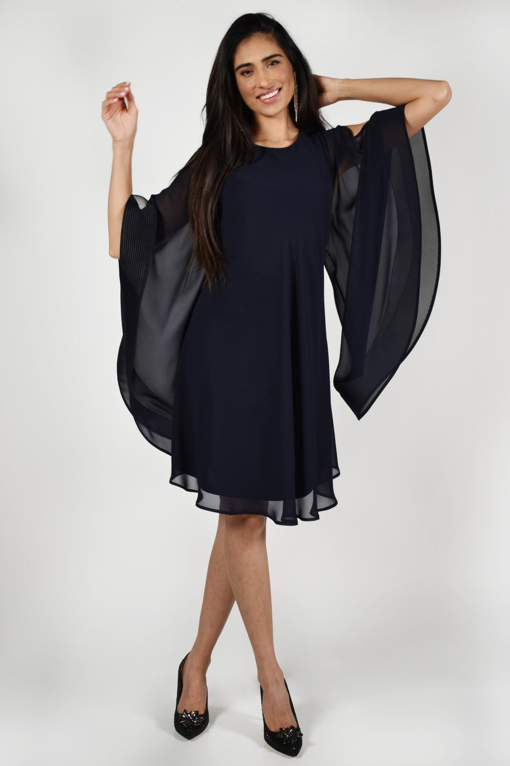 Lyman Dress 219102U Navy Belle Mia Boutique