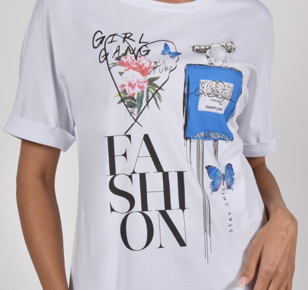 Frank Lyman Top 221102U Weiß/Blau