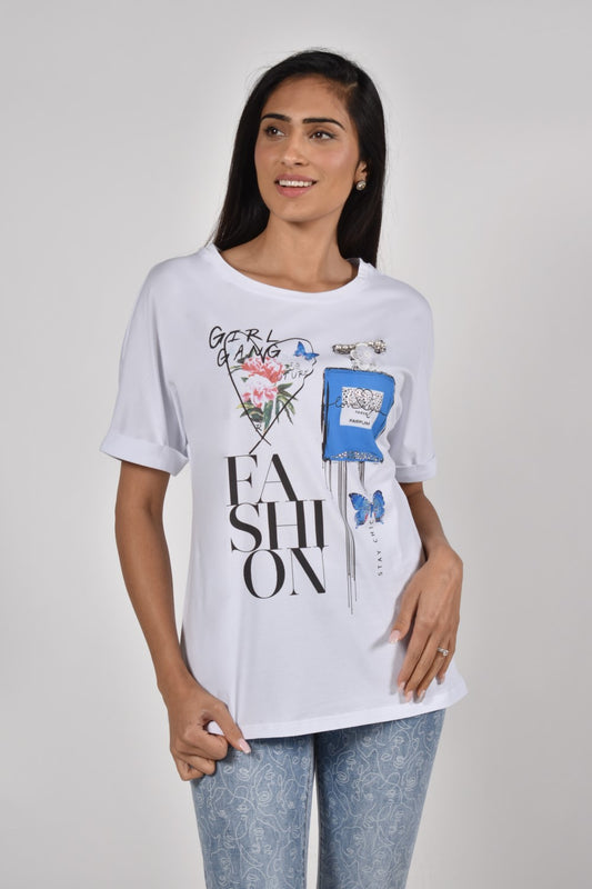 Frank Lyman Top 221102U Weiß/Blau