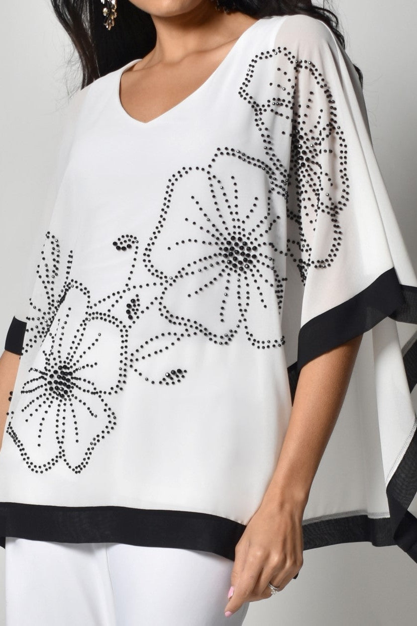 Lyman Top 228216 White/Black Belle Mia Boutique