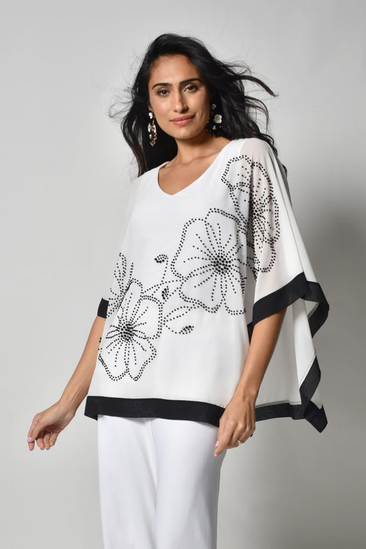 Lyman Top 228216 White/Black Belle Mia Boutique