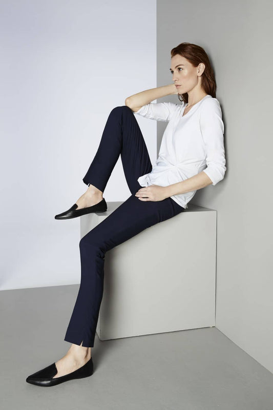 Lisette L Pant Style 805-03 Navy Solid Magical Lycra Belle Mia Boutique