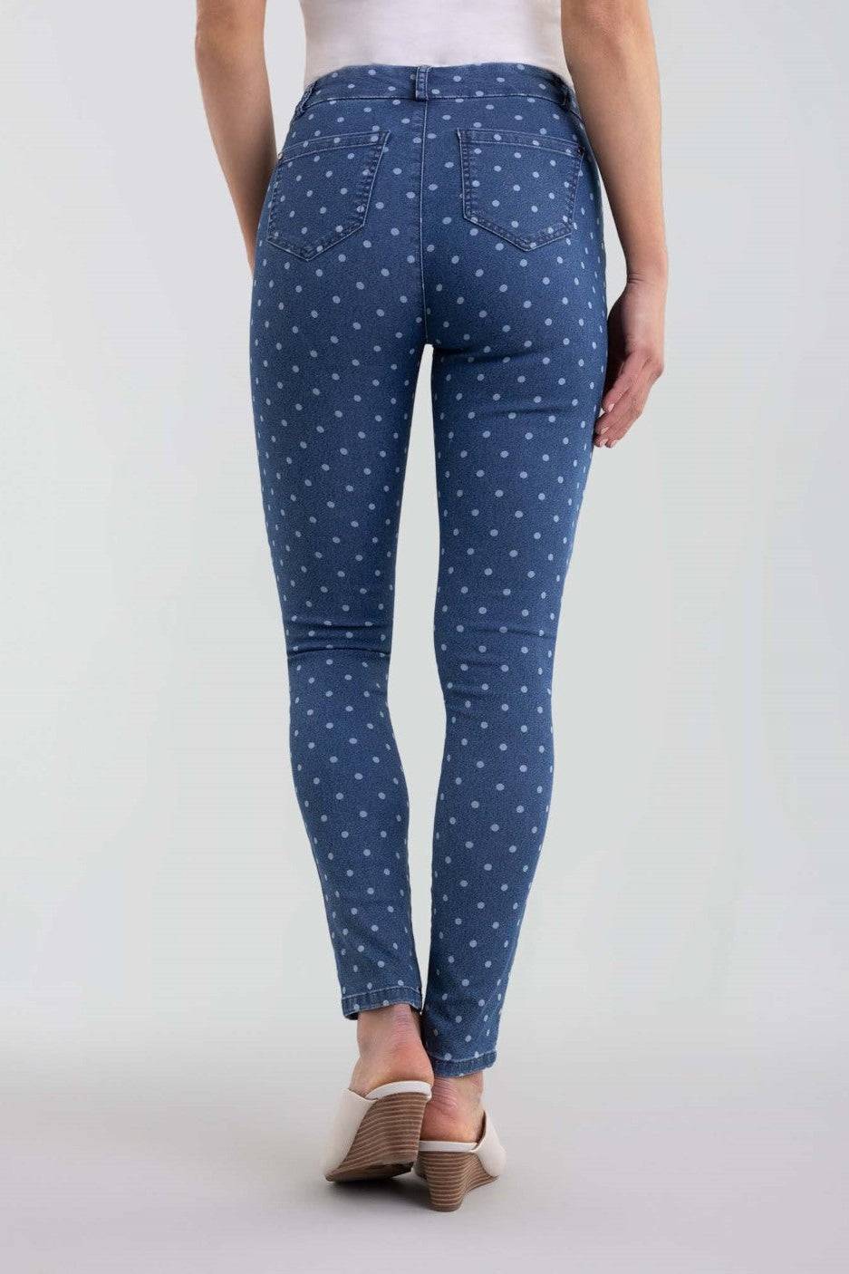 Lisette L Denim 859680-76 Denim Blue-White Dots bmboutique1.myshopify.com