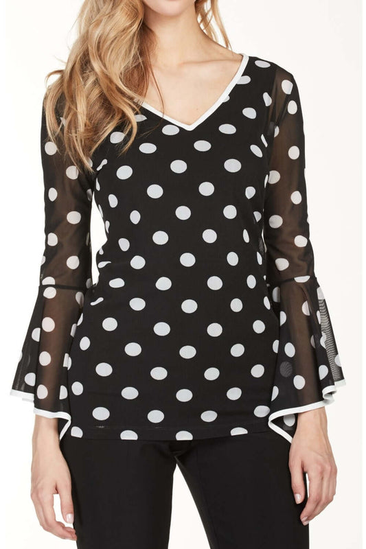 Frank Lyman Polka Dot Blouse Style 176180 Belle Mia Boutique