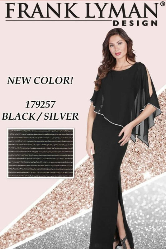 Frank Lyman Dress Style 179257-BLKS Black/Silver Belle Mia Boutique