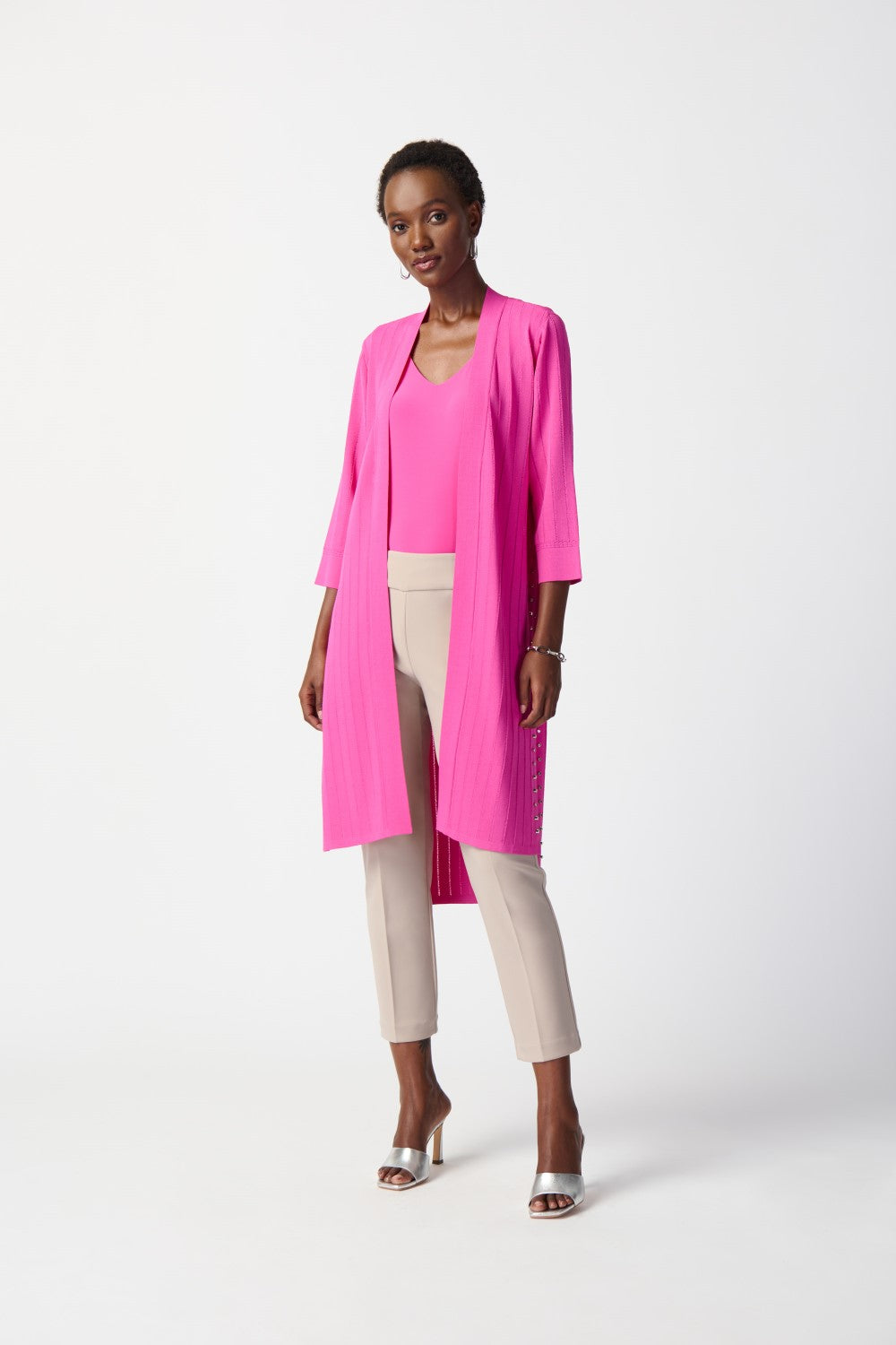 Hot pink duster top coat