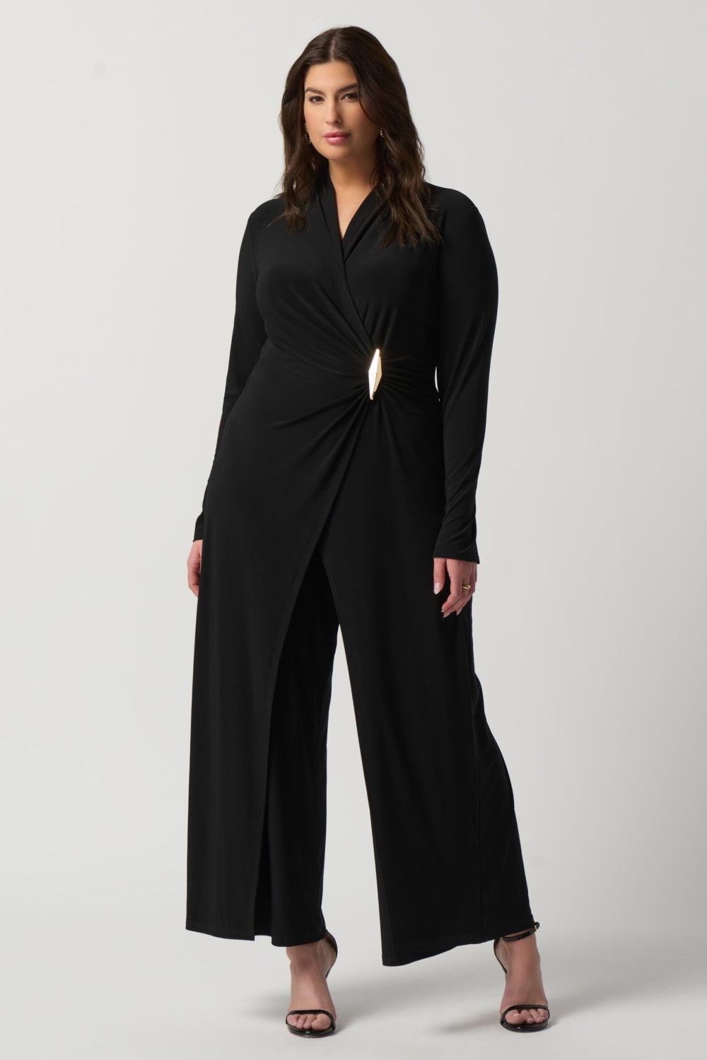 Pure Essence 210-5049 Bamboo Cap Sleeve Jumpsuit with Pockets and Faux Tuck  - Main Street Clothing Company