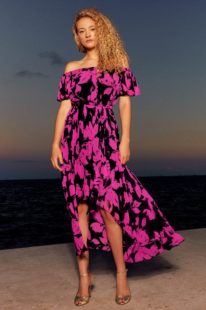 Joseph Ribkoff Dress 241908 Black/Pink