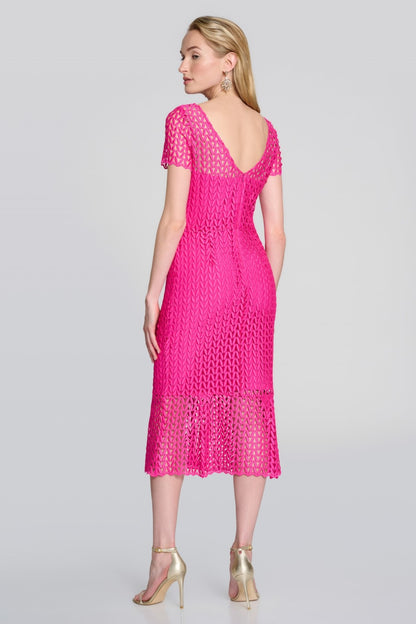 Joseph Ribkoff kjole 242704 Shocking Pink