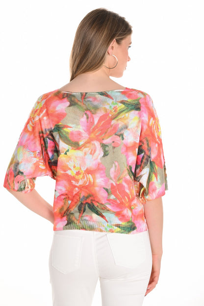 Frank Lyman Top 251520 Fuchsia/Green