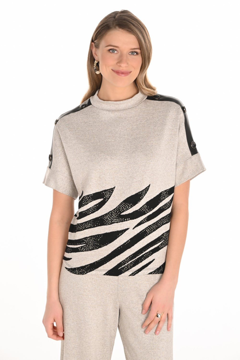 Frank Lyman Top 253338 Beige/Black