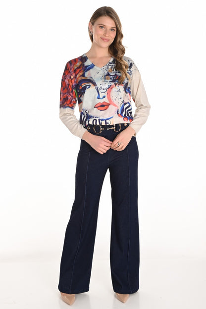 Frank Lyman Denim Pant 253756 Blue