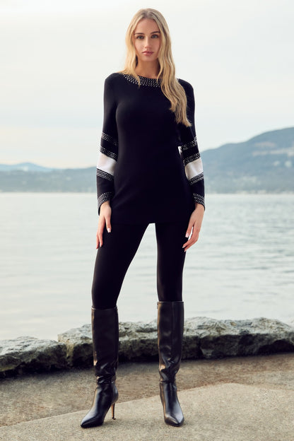 Frank Lyman Sweater 253839 Black/Off White