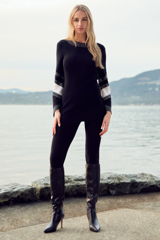 Frank Lyman Sweater 253839 Black/Off White