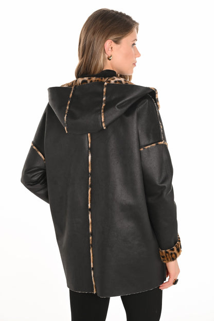 Frank Lyman Jacket 253873 Black/Leopard