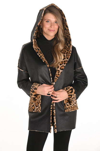 Frank Lyman Jacket 253873 Black/Leopard